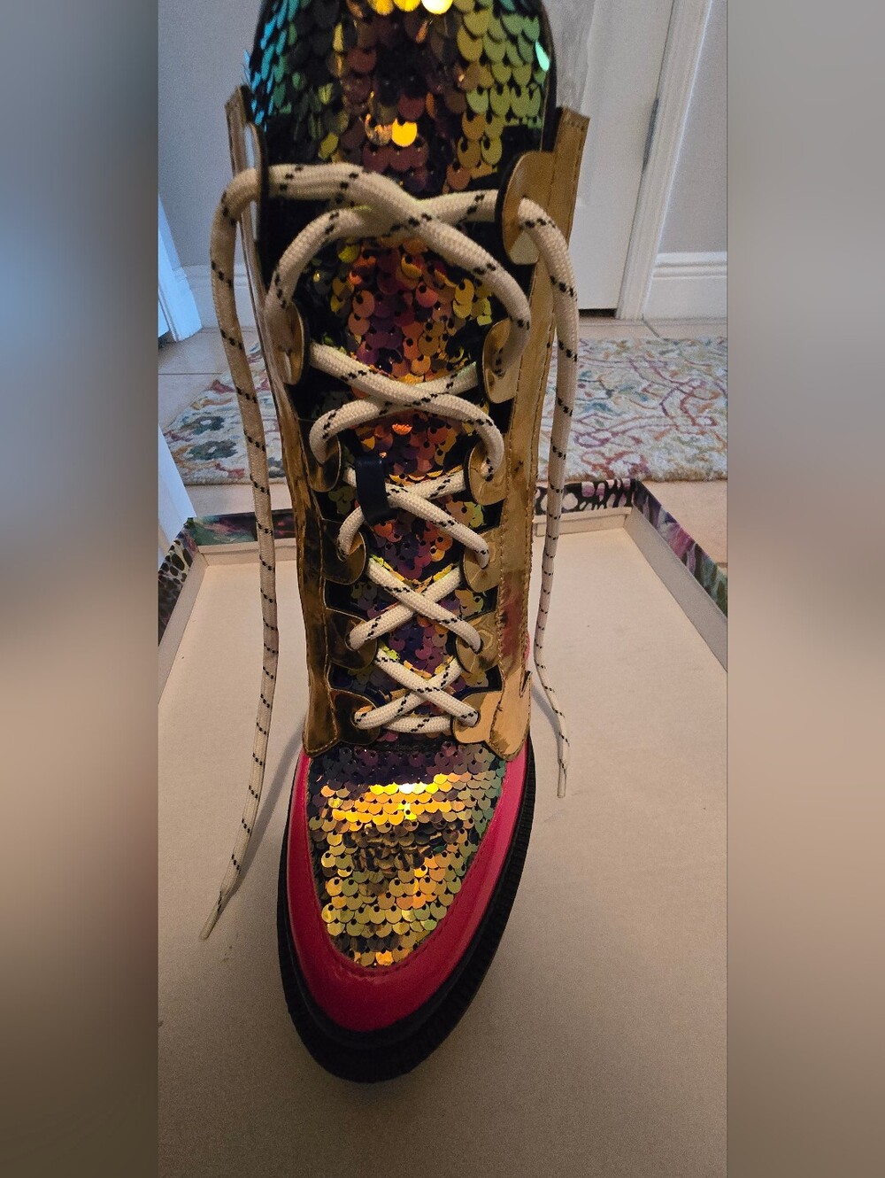Cape Robbin Sequin Platform Heel Boots